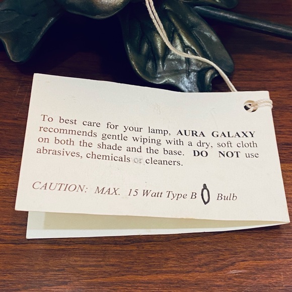 SOLD🌟HP🌟VTG 1990 Bronze Cherub Art Glass Memory Lamp - Picture 12 of 12